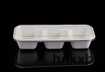 三格800ml長方形甘蔗(zhe)漿(jiang)餐(can)盒(he)餐具