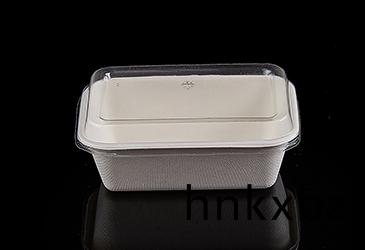 500ml帶蓋子(zi)方形甘蔗(zhe)漿(jiang)餐盒餐(can)具