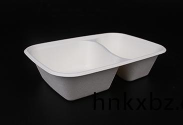 三(san)七分(fen)兩(liang)格(ge)1000ml長方(fang)形(xing)甘(gan)蔗(zhe)漿餐盒(he)餐具